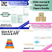 Our Child&rsquo;s First 3 Years Journal & Baby Themed Decorative Papers Pack
