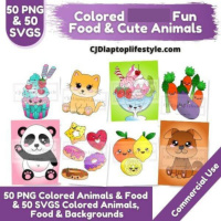 Option 1 Color Fun Animal and Food Images