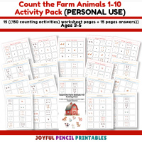 Count the Farm Animals 1&ndash;10 Activity Pack (PERSONAL USE)