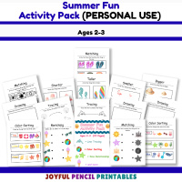 Summer Activity Pack for Ages 2&ndash;3 (PERSONAL USE)