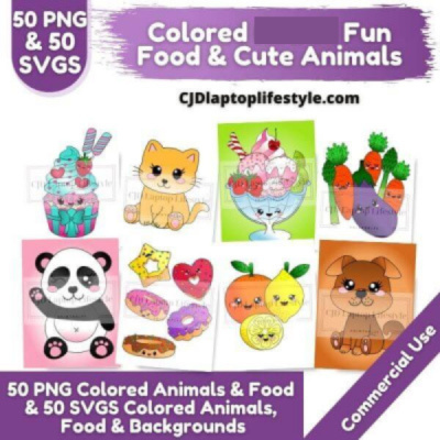 Option 1 Color Fun Animal and Food Images