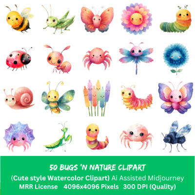 50 Bugs &lsquo;N Nature clipart