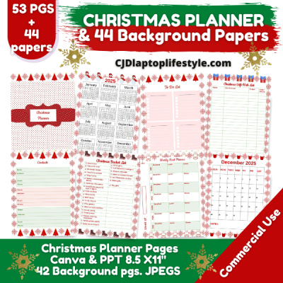 Christmas Planner and Christmas Papers PLR