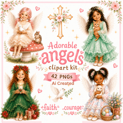 Adorable Angel Clipart Kit