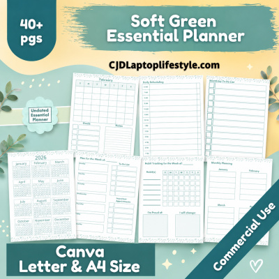 Soft Green Essential Planner