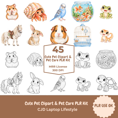 Cute Pet Clipart & Pet Care PLR Kit