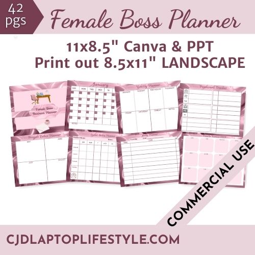 Female Boss Planner Canva and Powerpoint Templates